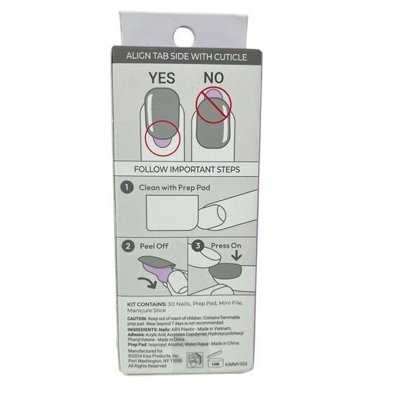 Impress So French Press On Nails No Glue Coffin Medium 30 Count Rhinestone New - Picture 5 of 12